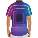 Pink And Teal Tunnel Lights Print Men's Deep V-Neck Shirt