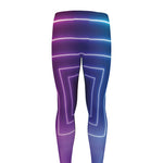 Pink And Teal Tunnel Lights Print Men's leggings