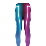 Pink And Teal Tunnel Lights Print Men's leggings