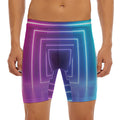 Pink And Teal Tunnel Lights Print Men's Long Boxer Briefs