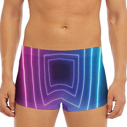 Pink And Teal Tunnel Lights Print Men's Short Boxer Briefs