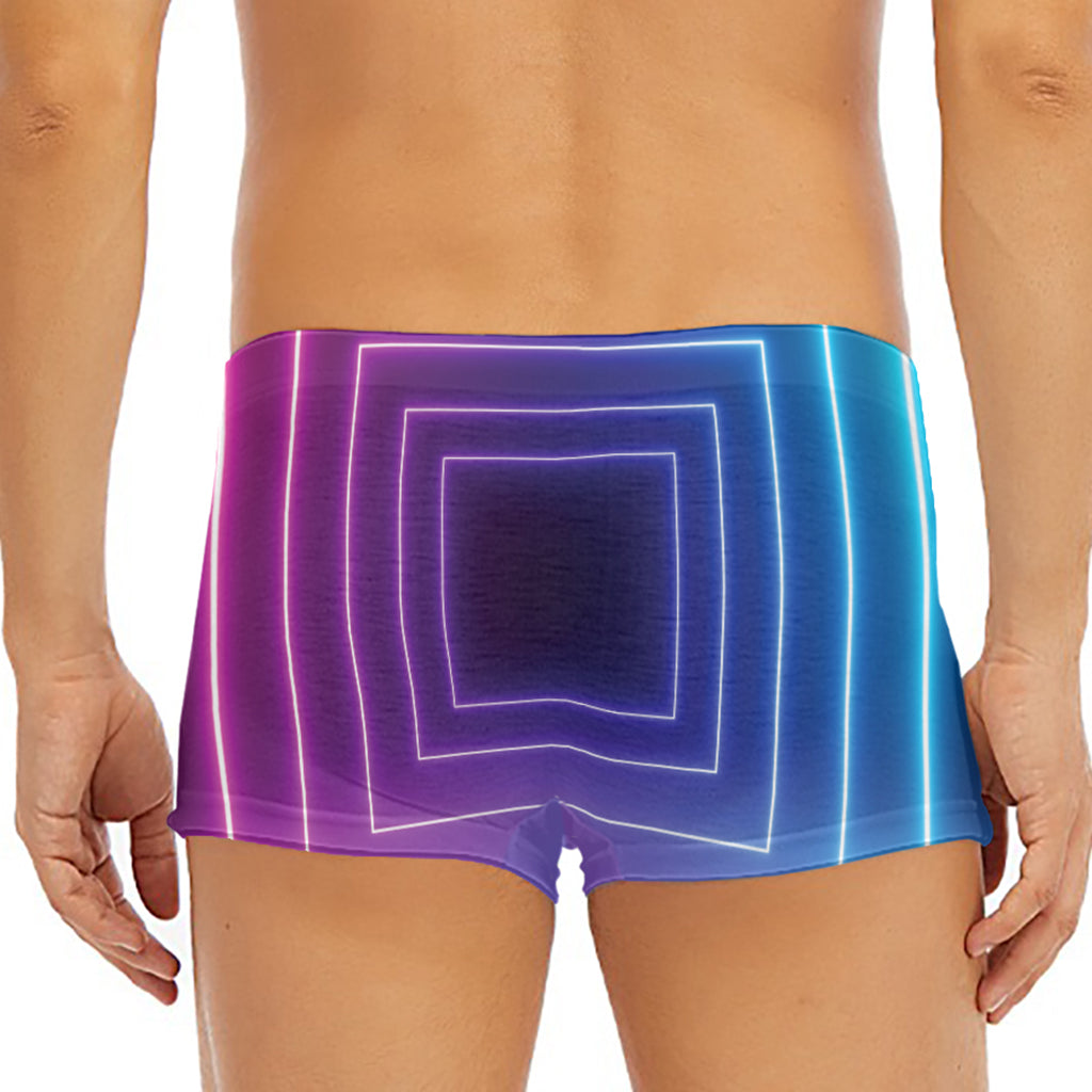 Pink And Teal Tunnel Lights Print Men's Short Boxer Briefs