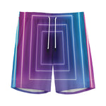 Pink And Teal Tunnel Lights Print Men's Sports Shorts