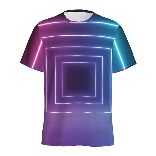 Pink And Teal Tunnel Lights Print Men's Sports T-Shirt