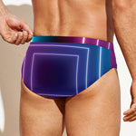 Pink And Teal Tunnel Lights Print Men's Swim Briefs