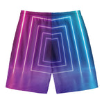 Pink And Teal Tunnel Lights Print Men's Swim Trunks