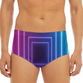 Pink And Teal Tunnel Lights Print Men's Triangle Swim Briefs