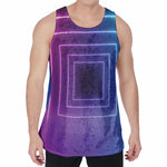 Pink And Teal Tunnel Lights Print Men's Velvet Tank Top