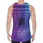 Pink And Teal Tunnel Lights Print Men's Velvet Tank Top