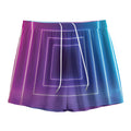 Pink And Teal Tunnel Lights Print Mesh Shorts