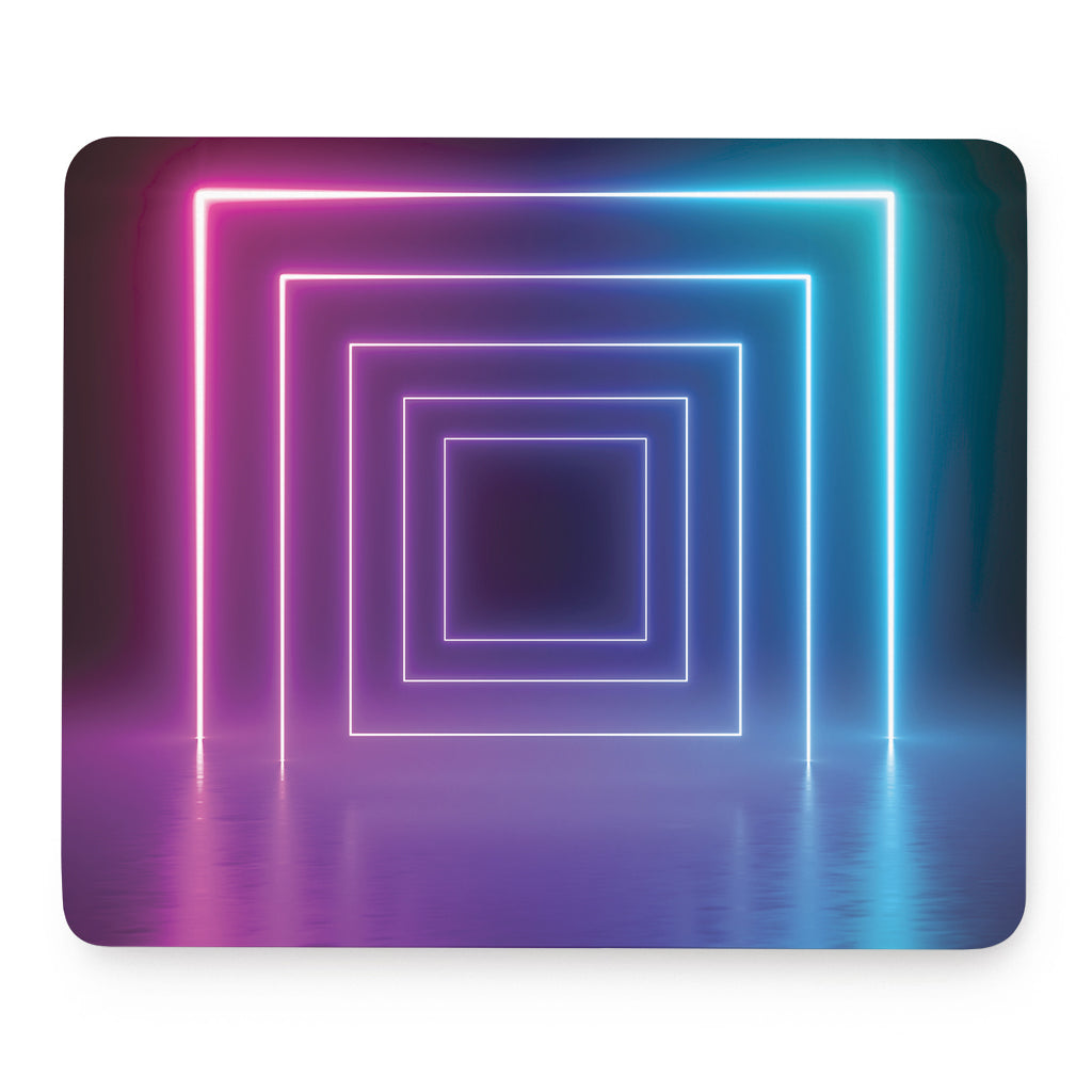 Pink And Teal Tunnel Lights Print Mouse Pad