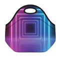 Pink And Teal Tunnel Lights Print Neoprene Lunch Bag
