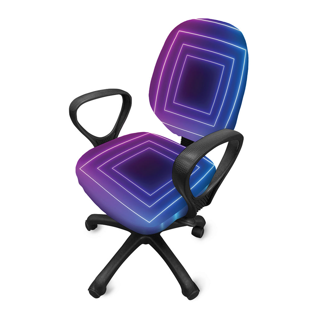 Pink And Teal Tunnel Lights Print Office Chair Cover