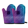 Pink And Teal Tunnel Lights Print Oven Mitts