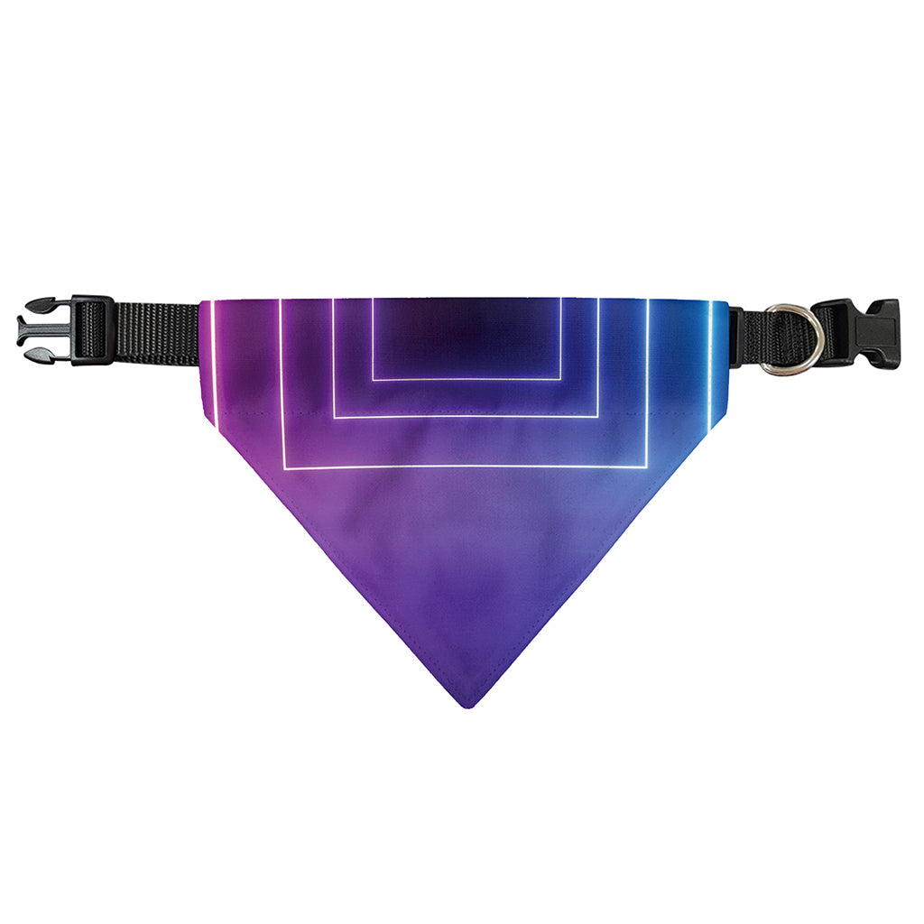 Pink And Teal Tunnel Lights Print Over The Collar Dog Bandana