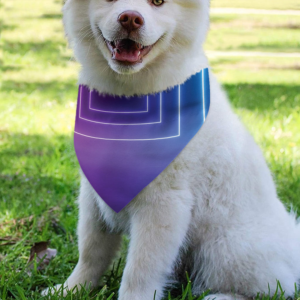 Pink And Teal Tunnel Lights Print Over The Collar Dog Bandana