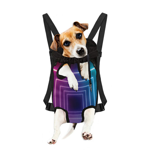 Pink And Teal Tunnel Lights Print Pet Carrier Backpack