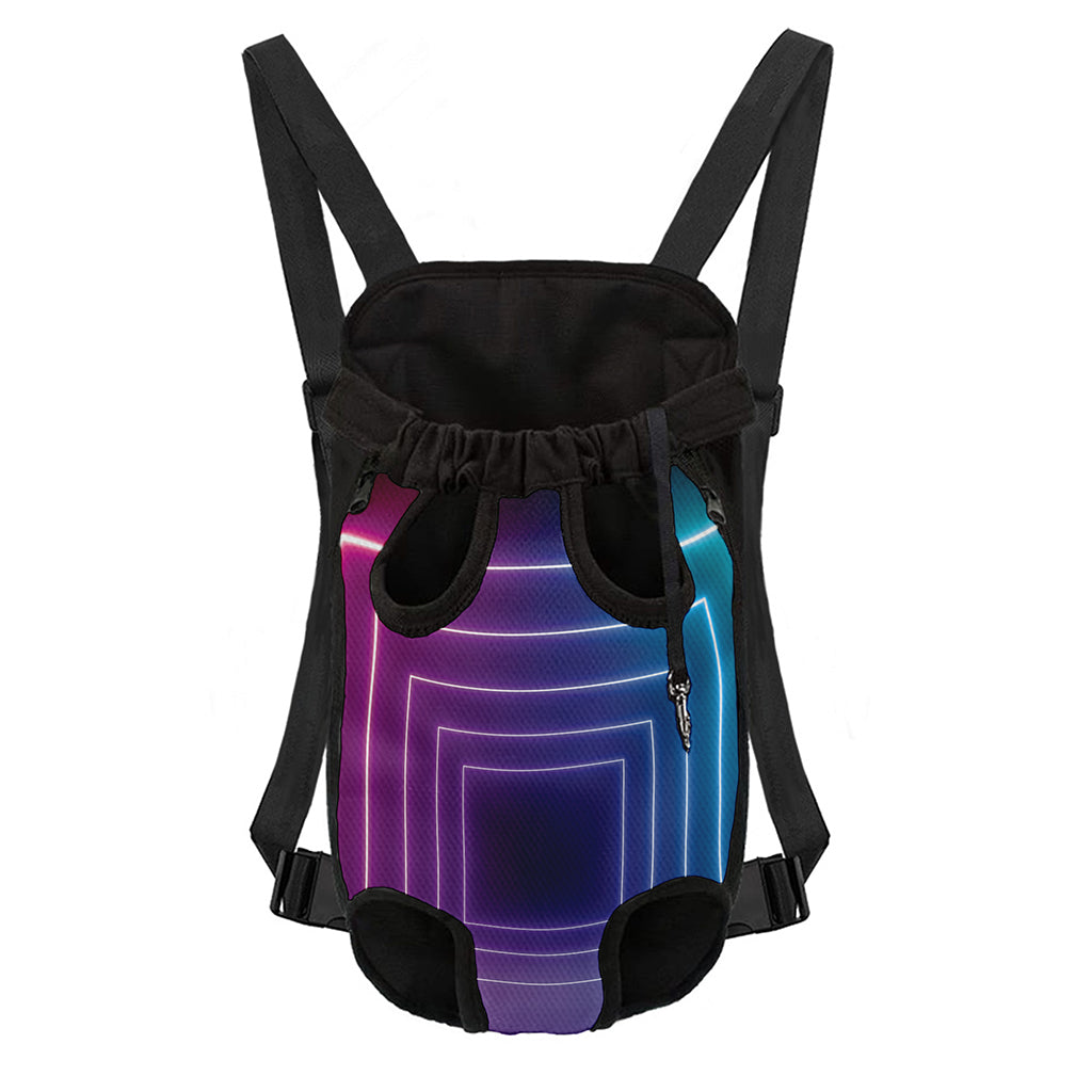 Pink And Teal Tunnel Lights Print Pet Carrier Backpack