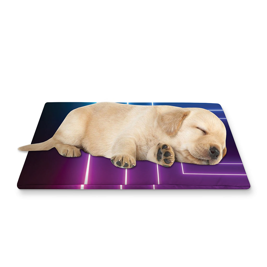 Pink And Teal Tunnel Lights Print Pet Cooling Mat Cover