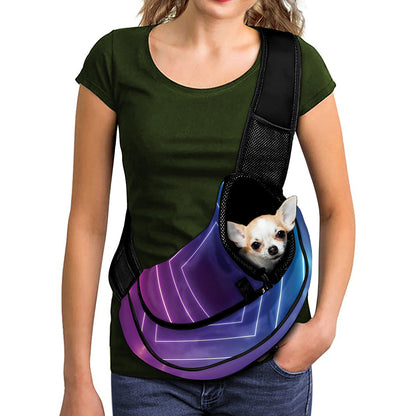 Pink And Teal Tunnel Lights Print Pet Sling Carrier