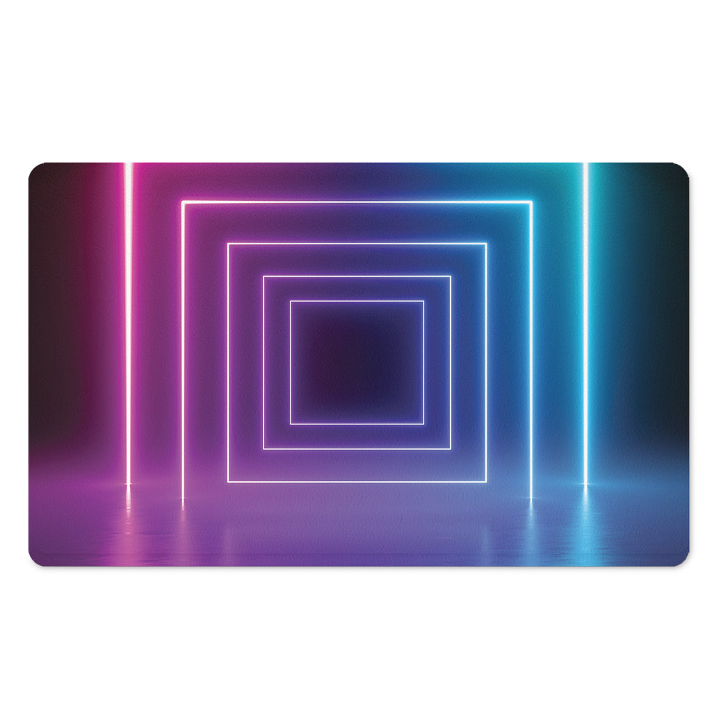 Pink And Teal Tunnel Lights Print Polyester Doormat