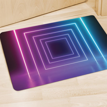 Pink And Teal Tunnel Lights Print Polyester Doormat