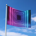 Pink And Teal Tunnel Lights Print Polyester Flag