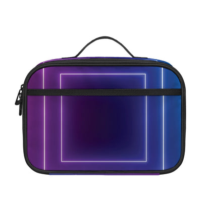 Pink And Teal Tunnel Lights Print Portable Lunch Bag