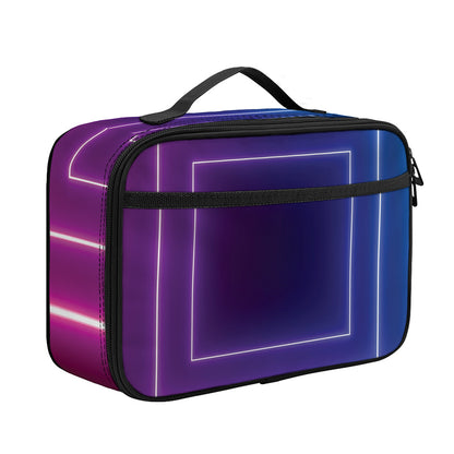 Pink And Teal Tunnel Lights Print Portable Lunch Bag