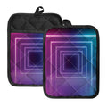 Pink And Teal Tunnel Lights Print Pot Holders With Pocket