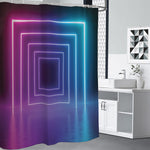 Pink And Teal Tunnel Lights Print Premium Shower Curtain