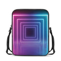Pink And Teal Tunnel Lights Print Rectangular Crossbody Bag