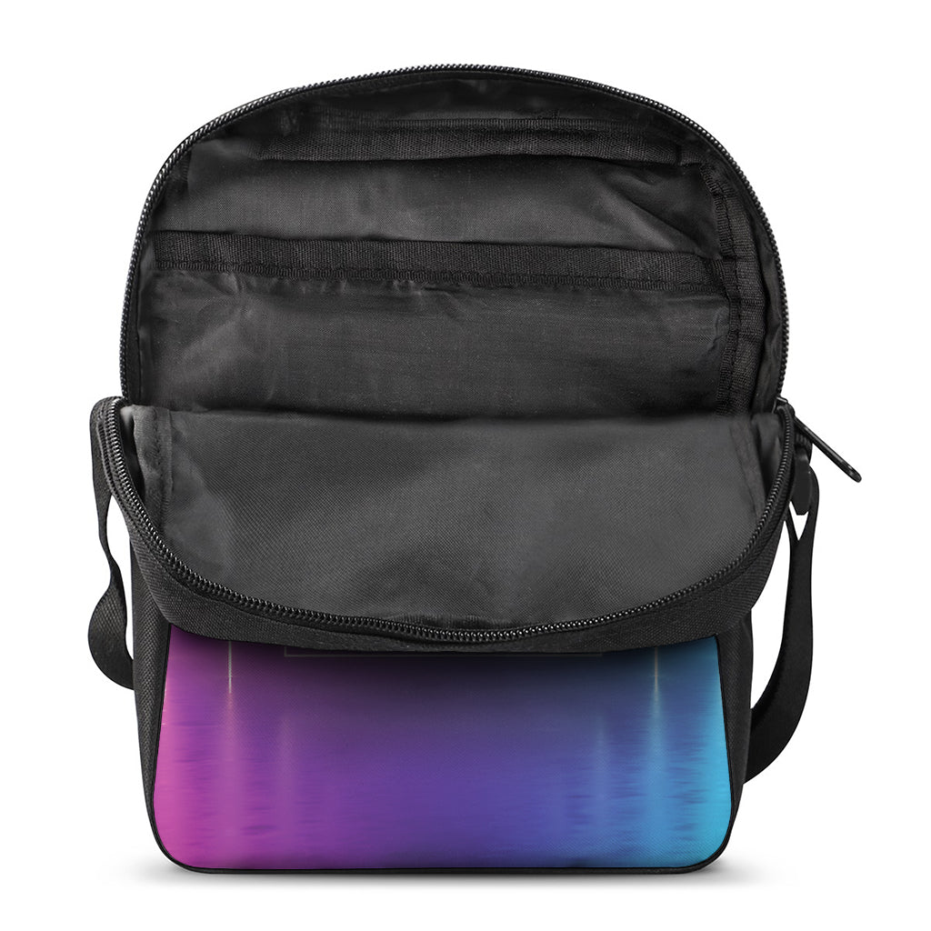 Pink And Teal Tunnel Lights Print Rectangular Crossbody Bag