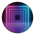 Pink And Teal Tunnel Lights Print Round Floor Mat