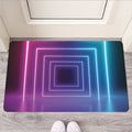 Pink And Teal Tunnel Lights Print Rubber Doormat