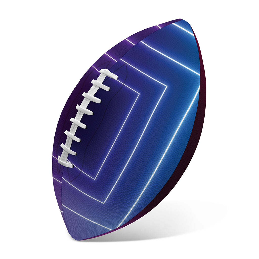 Pink And Teal Tunnel Lights Print Rugby Ball