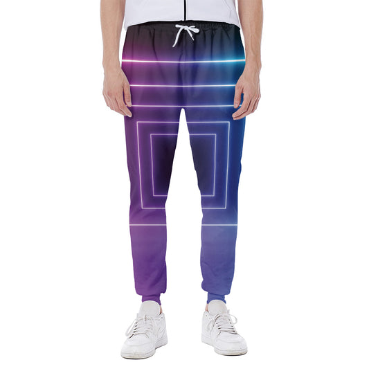 Pink And Teal Tunnel Lights Print Scuba Joggers