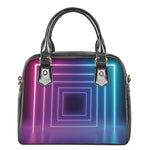 Pink And Teal Tunnel Lights Print Shoulder Handbag