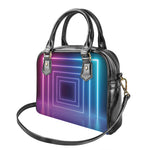 Pink And Teal Tunnel Lights Print Shoulder Handbag