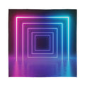 Pink And Teal Tunnel Lights Print Silk Bandana