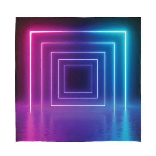 Pink And Teal Tunnel Lights Print Silk Bandana