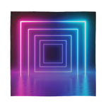 Pink And Teal Tunnel Lights Print Silk Bandana