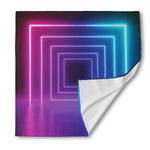 Pink And Teal Tunnel Lights Print Silk Bandana