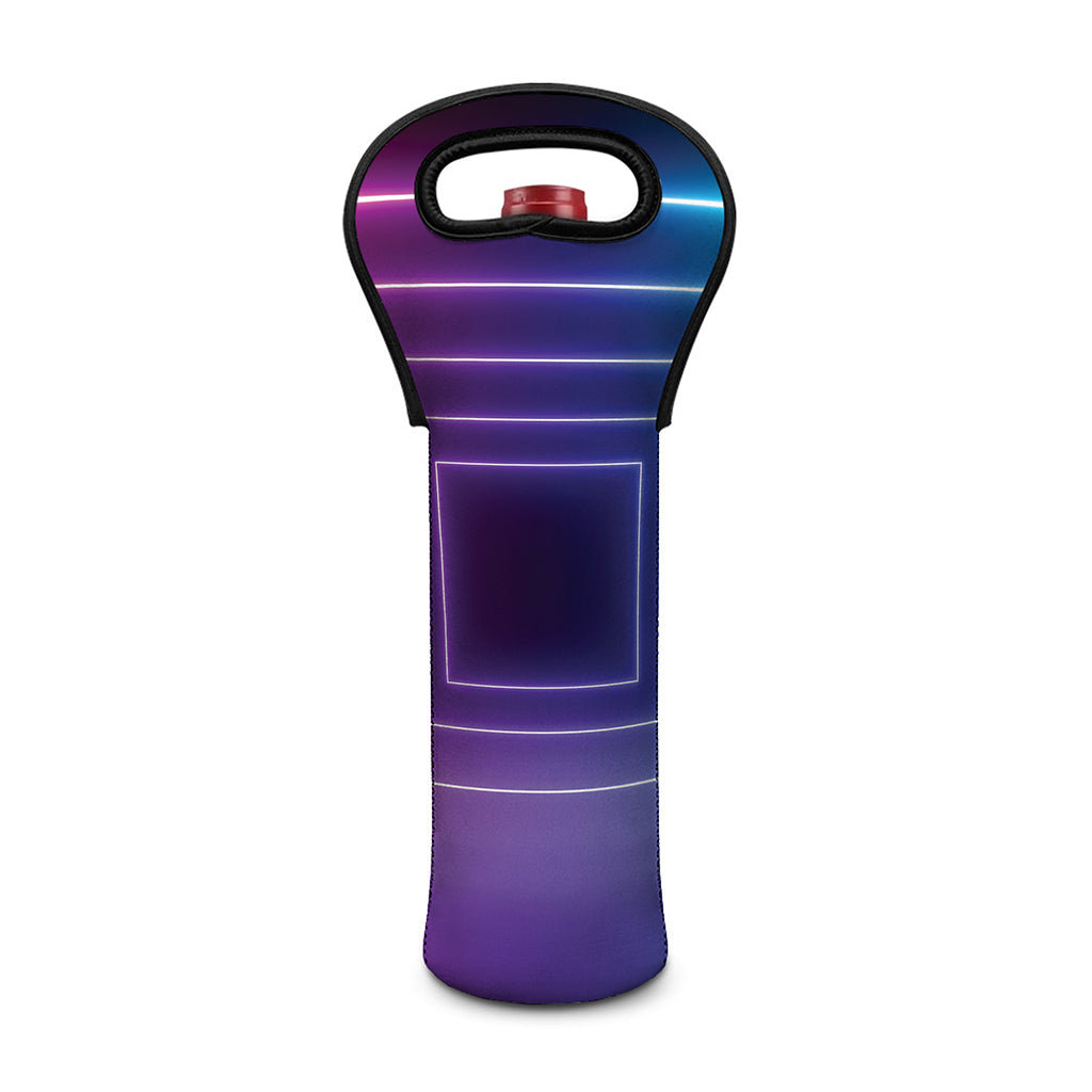 Pink And Teal Tunnel Lights Print Single Neoprene Wine Tote