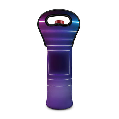 Pink And Teal Tunnel Lights Print Single Neoprene Wine Tote
