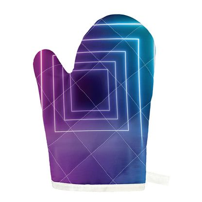 Pink And Teal Tunnel Lights Print Single Oven Mitt