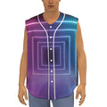 Pink And Teal Tunnel Lights Print Sleeveless Baseball Jersey
