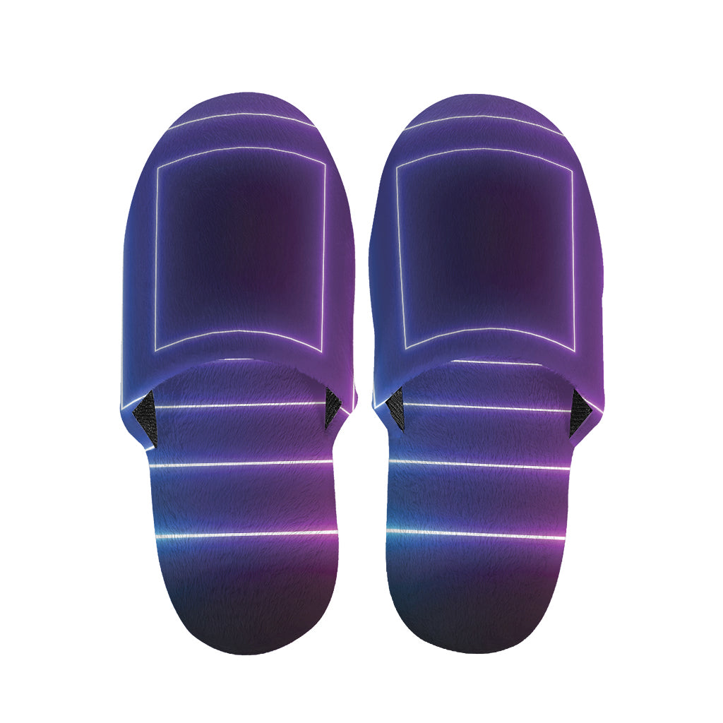 Pink And Teal Tunnel Lights Print Slippers
