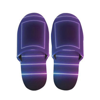 Pink And Teal Tunnel Lights Print Slippers