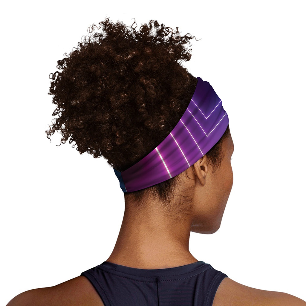 Pink And Teal Tunnel Lights Print Sports Headband